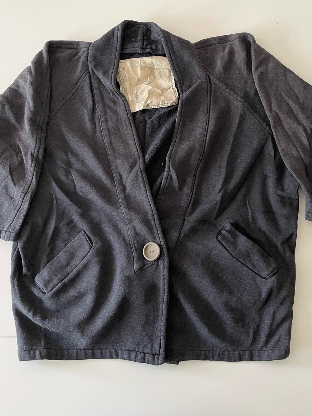 Navy Dolman Sleeve Knit Cardigan L